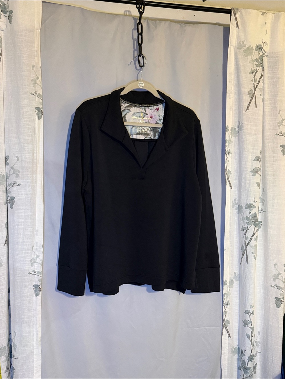 Tommy Bahama Black Long-Sleeve Polo Top for Kids